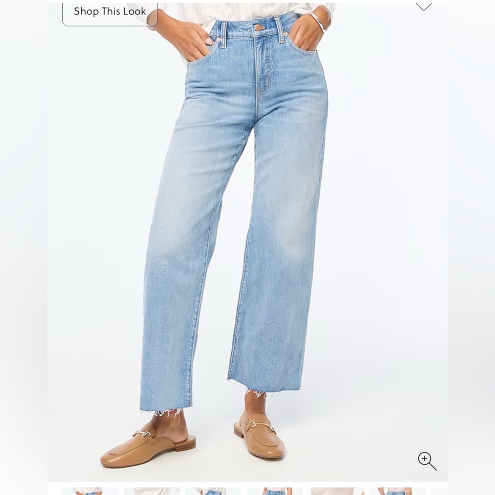 Wide-leg cropped jean in all-day stretch